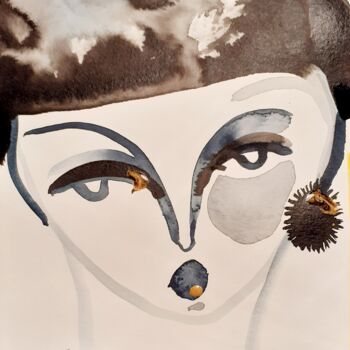 "Jeanne Portrait" başlıklı Tablo Céline Marcoz tarafından, Orijinal sanat, Suluboya