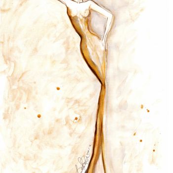 「Golden Muse」というタイトルの絵画 Soniastellaによって, オリジナルのアートワーク, 水彩画