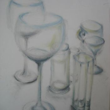 Malerei mit dem Titel "Materialstudie Glas" von Ralf Czekalla, Original-Kunstwerk, Öl