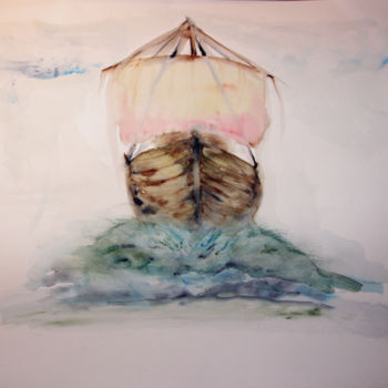 Peinture intitulée "Segelboot" par Ralf Czekalla, Œuvre d'art originale, Aquarelle
