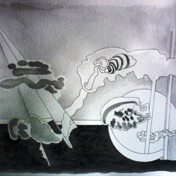 Drawing titled "Black and white #10" by Orlando Rafael Dos Santos, Original Artwork