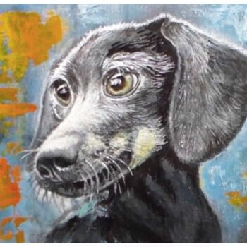 Painting titled "Domestic animal" by Orlicz, Original Artwork, Acrylic