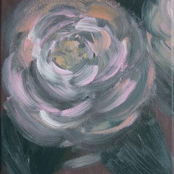 Painting titled "The Rose" by Natali Orlova, Original Artwork, Acrylic Mounted on Wood Stretcher frame