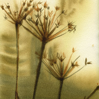 Картина под названием "Autumn serenity" - Natali Orlova, Подлинное произведение искусства, Акварель