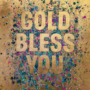 Peinture intitulée "Gold Bless You" par Ormi, Œuvre d'art originale, Acrylique