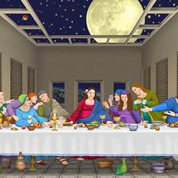 Peinture intitulée "The Last Supper - A…" par Orna Ben-Shoshan, Œuvre d'art originale, Huile