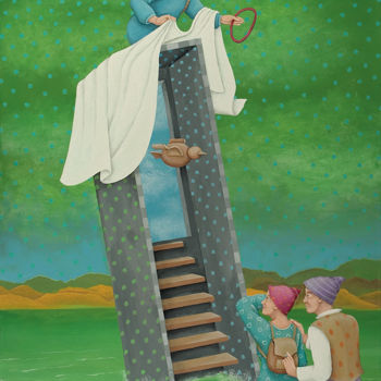 Malerei mit dem Titel "Departure" von Orna Ben-Shoshan, Original-Kunstwerk, Öl