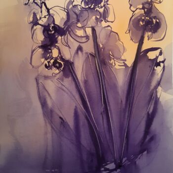 Pittura intitolato "Orchidee" da Ornella Franchi, Opera d'arte originale, Acquarello