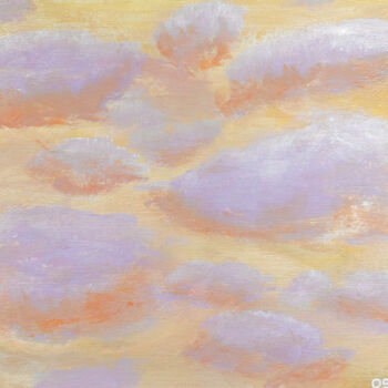 Painting titled "Pantone clouds" by Ornella Spiga, Original Artwork, Acrylic Mounted on Wood Stretcher frame