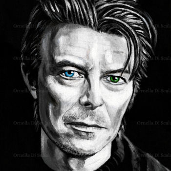 Pittura intitolato "David Bowie ritratt…" da Ornella Di Scala, Opera d'arte originale, Acrilico