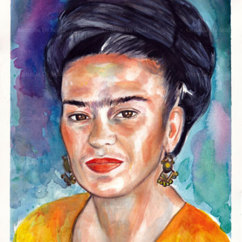 Pittura intitolato "Frida Kahlo acquere…" da Ornella Di Scala, Opera d'arte originale, Acquarello