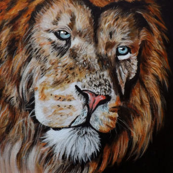 Peinture intitulée "lion" par Ornella Di Scala, Œuvre d'art originale, Huile