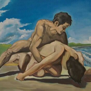 Painting titled "La Danza d'Amore." by Oronzo Curvo, Original Artwork, Oil