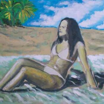 Pintura intitulada "In riva al mare" por Oronzo Curvo, Obras de arte originais, Óleo