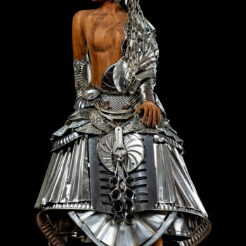 Skulptur mit dem Titel "Pythie "les âmes de…" von Oror, Original-Kunstwerk, Metalle