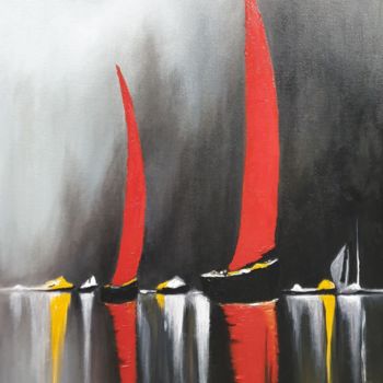Painting titled "Into the storm" by Orpa Op'T Hof, Original Artwork, Oil