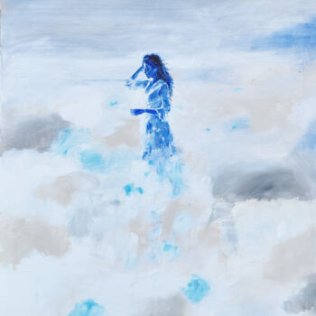 Malerei mit dem Titel "Through the sky" von Oscar Alvarez, Original-Kunstwerk, Acryl