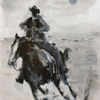 Painting titled "cowboy 5" by Oscar Alvarez, Original Artwork, Acrylic