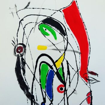 Painting titled "In the mind of Joan…" by Oscar Bastien, Original Artwork, Acrylic