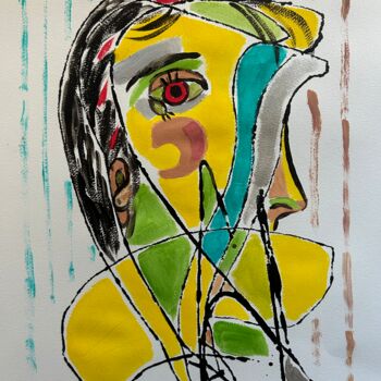 Painting titled "In the mind of Pabl…" by Oscar Bastien, Original Artwork, Acrylic