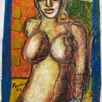 Malerei mit dem Titel "Nefertity y Friangu…" von Oscar Franco, Original-Kunstwerk, Öl