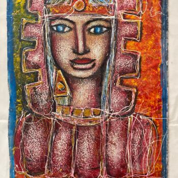 Pintura titulada "Reina Tayrona" por Oscar Franco, Obra de arte original, Oleo