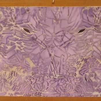 Painting titled "DEEP PURPLE" by Oscar Sabarïn, Original Artwork, Stencil