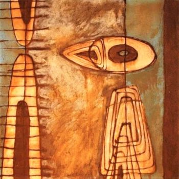 Pintura intitulada "hombre pajaro" por Oscar Londoño, Obras de arte originais, Pigmentos