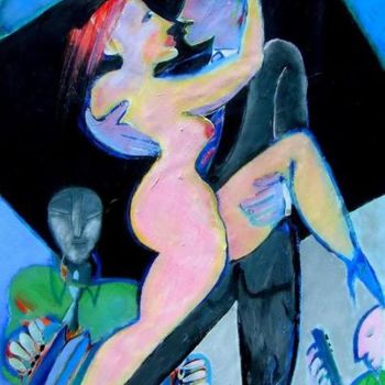 Pittura intitolato "naked-tango." da Capeche, Opera d'arte originale, Acrilico