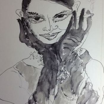 Peinture intitulée "la-diva-3.jpg" par Capeche, Œuvre d'art originale, Encre