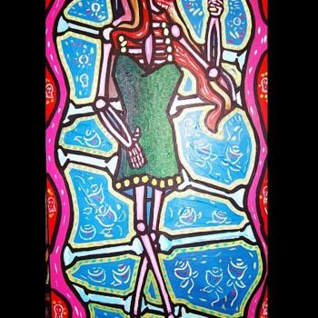 Painting titled "La Borracha de Muer…" by Oscar Galvan, Original Artwork