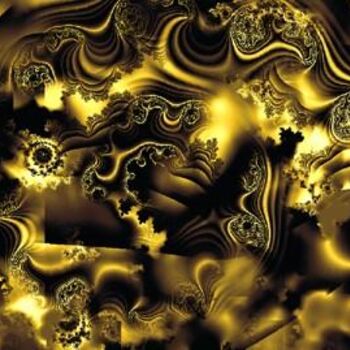 Painting titled "Abstracto7-dorado" by Oscar Alejandro Poliotto, Original Artwork