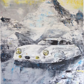 Painting titled "Porsche # 356" by O. Schmidt, Original Artwork, Oil