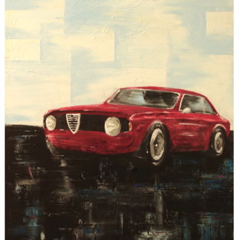 Pittura intitolato "Alfa GT 1300 Junior" da O. Schmidt, Opera d'arte originale, Olio