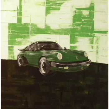 「Porsche 911 Turbo」というタイトルの絵画 O. Schmidtによって, オリジナルのアートワーク, オイル
