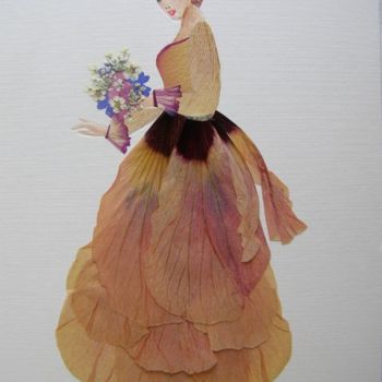 Ремесла под названием "Дама с букетом цвет…" - Tatiana Berdnik, Подлинное произведение искусства