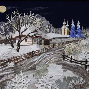 Artisanat intitulée "Зима в Пироговом" par Tatiana Berdnik, Œuvre d'art originale