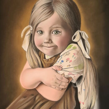 Drawing titled "Alenka" by Aliona Oshkina, Original Artwork, Pastel