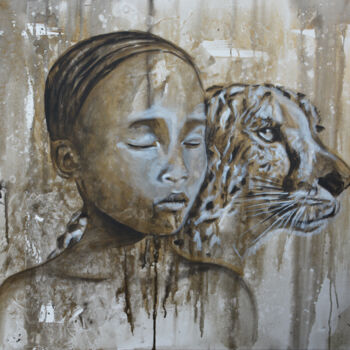 Malerei mit dem Titel "Breath 1" von Osi, Original-Kunstwerk, Acryl Auf Keilrahmen aus Holz montiert