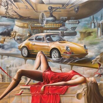 Pintura intitulada ""Taxi to the Altar…" por Osipoff Oleg, Obras de arte originais, Óleo