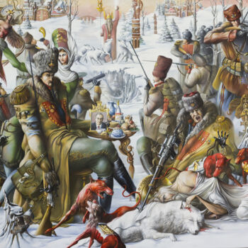 Peinture intitulée ""The General's Hunt…" par Osipoff Oleg, Œuvre d'art originale, Huile