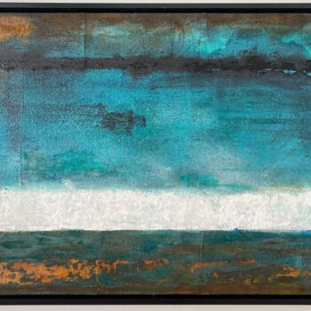 Картина под названием "purpurWHITE No.1" - Oskar Kern, Подлинное произведение искусства, Пигменты Установлен на Деревянная р…