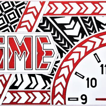 Disegno intitolato "Time 1" da Rail Davletshin, Opera d'arte originale, Penna gel
