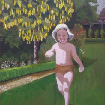 Peinture intitulée "Enfant au Chapeau" par Alan Embrée Osler, Œuvre d'art originale, Huile