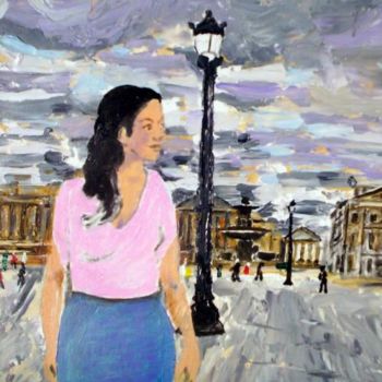 Peinture intitulée "Paris Sites, Place…" par Alan Embrée Osler, Œuvre d'art originale