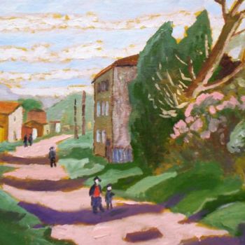Painting titled "Village" by Alan Embrée Osler, Original Artwork, Oil