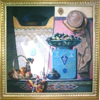 Peinture intitulée "TABLE BERBER" par Bérbér, Œuvre d'art originale, Huile