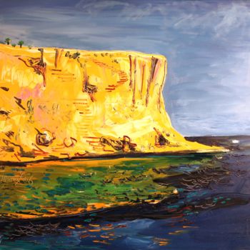 Schilderij getiteld "Red Sea Noon" door Ostap Patyk, Origineel Kunstwerk, Olie