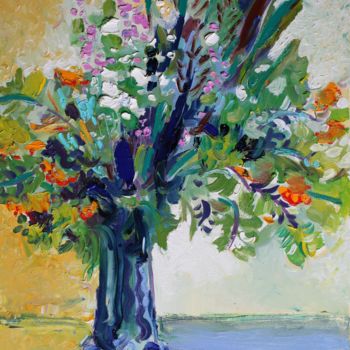 Malerei mit dem Titel "Wildflowers" von Ostap Patyk, Original-Kunstwerk, Öl