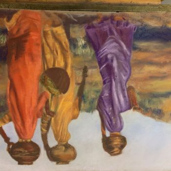 Malerei mit dem Titel "Femmes Magreb" von Isa Vera, Original-Kunstwerk, Pastell